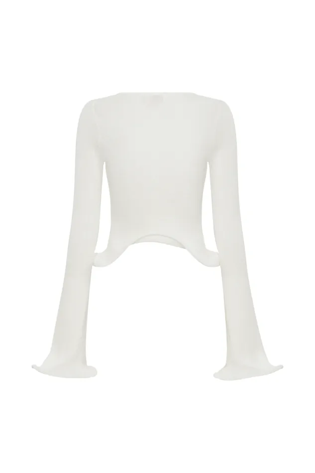Women Meshki Tops Gigi Long Sleeve Knit Top 8211 Ivory