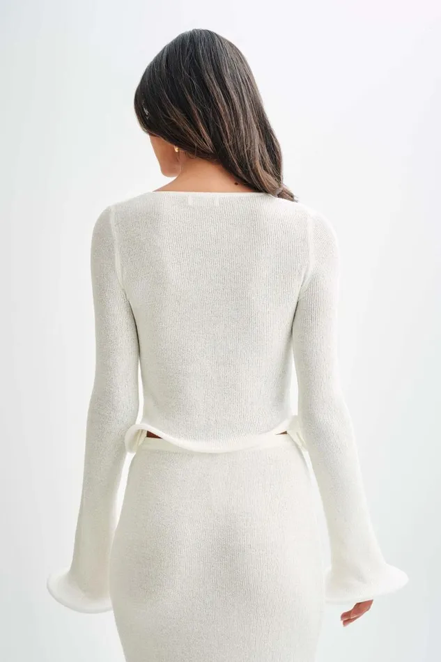 Women Meshki Tops Gigi Long Sleeve Knit Top 8211 Ivory