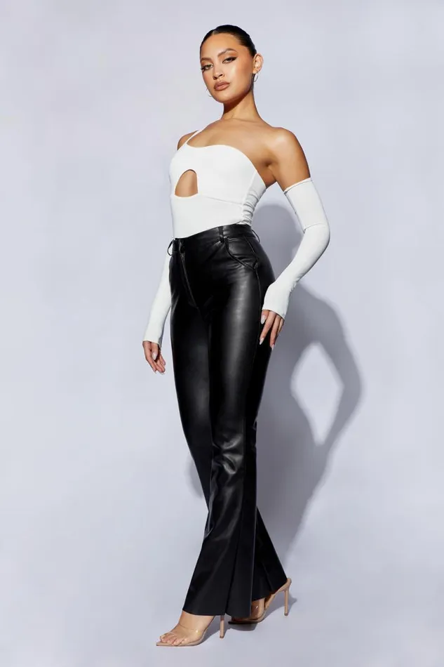 Women Meshki Tops Lexi One Shoulder Cut Out Bodysuit 8211 White