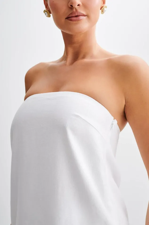 Women Meshki Tops Luisa Strapless Linen Top 8211 White