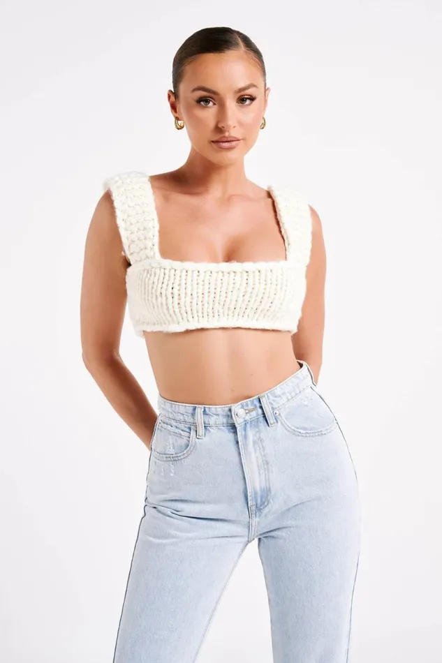 Women Meshki Tops Ninetta Knit Bralette 8211 Ivory
