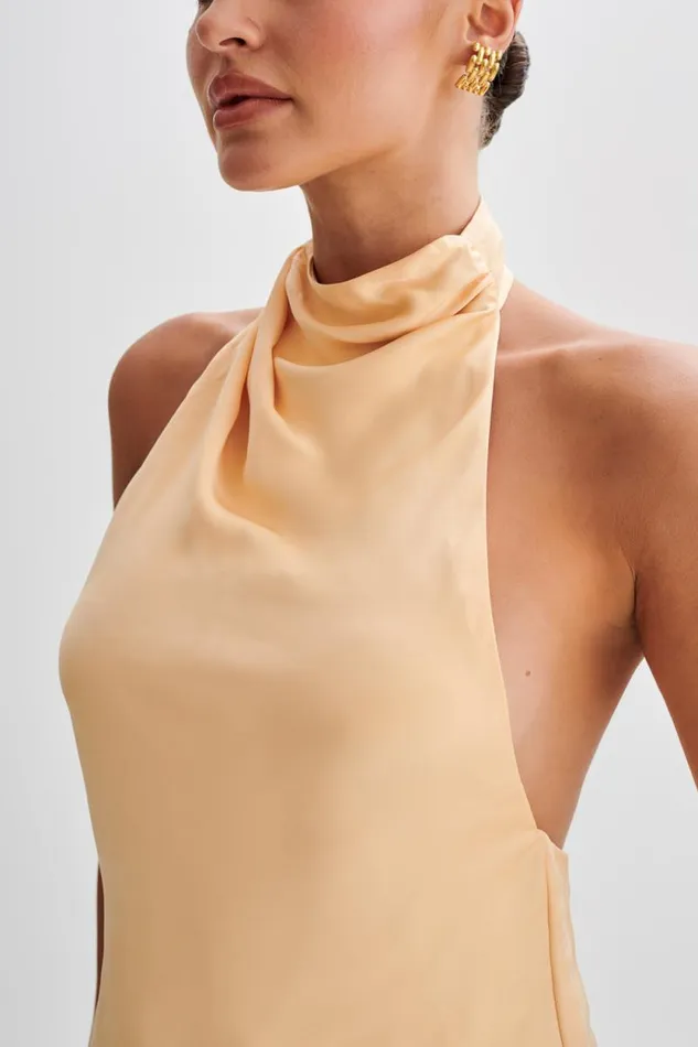 Women Meshki Tops Seraphine Satin Halter Top 8211 Peach