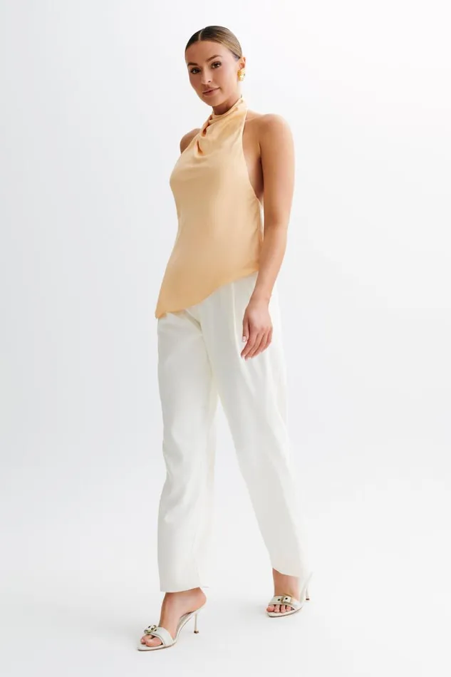 Women Meshki Tops Seraphine Satin Halter Top 8211 Peach