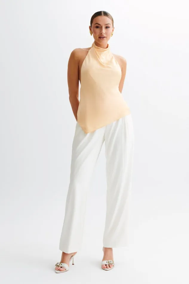 Women Meshki Tops Seraphine Satin Halter Top 8211 Peach