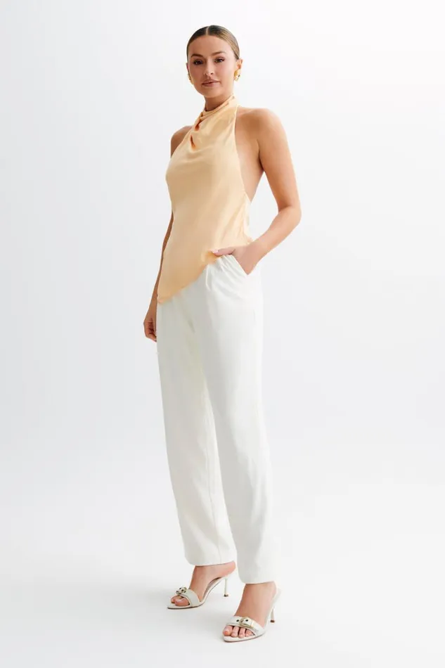 Women Meshki Tops Seraphine Satin Halter Top 8211 Peach