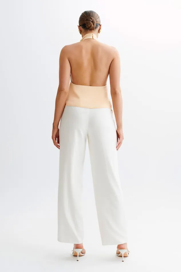 Women Meshki Tops Seraphine Satin Halter Top 8211 Peach