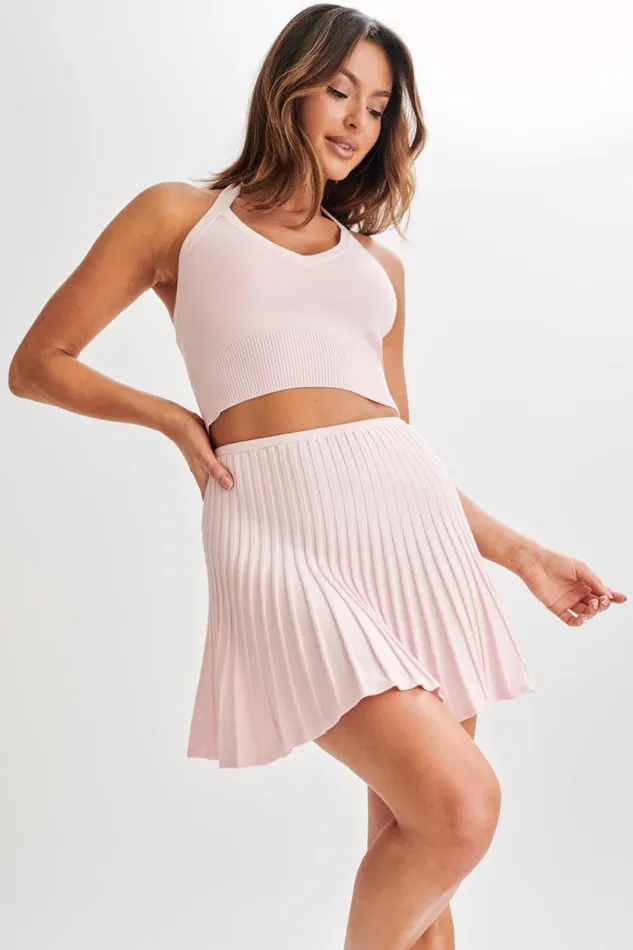Women Meshki Tops Wendy Halter Knit Top 8211 Fairy Floss Pink