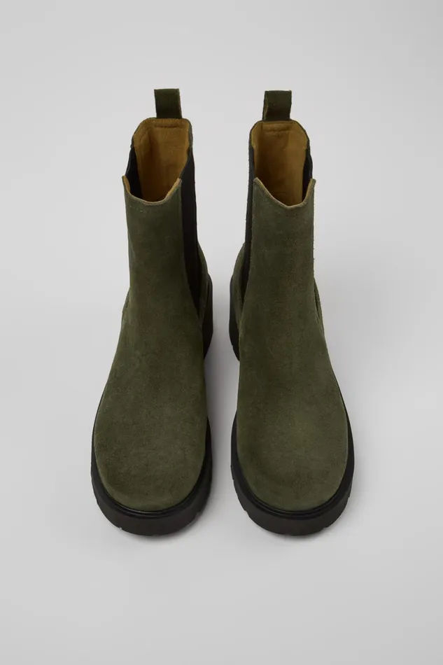 Women Milah Green Nubuck Ankle Boots Camper Ankle Boots