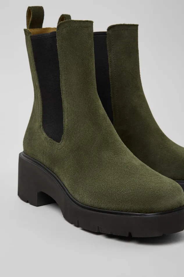 Women Milah Green Nubuck Ankle Boots Camper Ankle Boots Women Milah Green Nubuck Ankle Boots Camper Ankle Boots