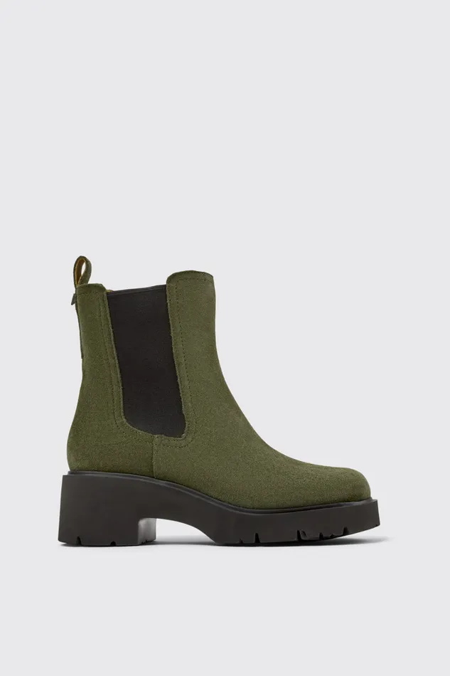 Women Milah Green Nubuck Ankle Boots Camper Ankle Boots Women Milah Green Nubuck Ankle Boots Camper Ankle Boots