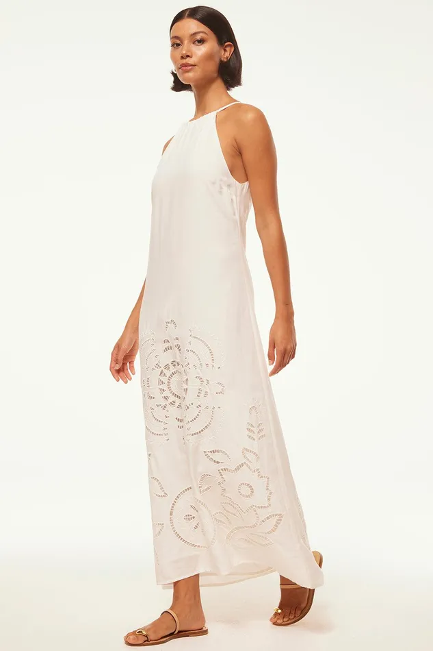 Women MISA Los Angeles Dresses ALEJANDRA DRESS Canary Eyelet
