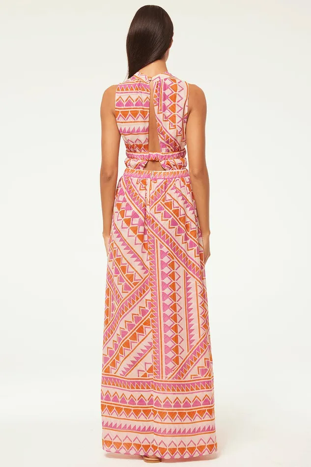 Women MISA Los Angeles Dresses ARANITA DRESS Aperol Geo