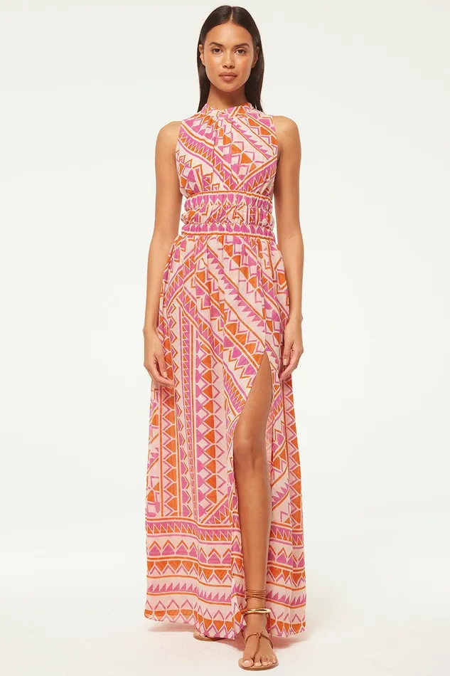 Women MISA Los Angeles Dresses ARANITA DRESS Aperol Geo