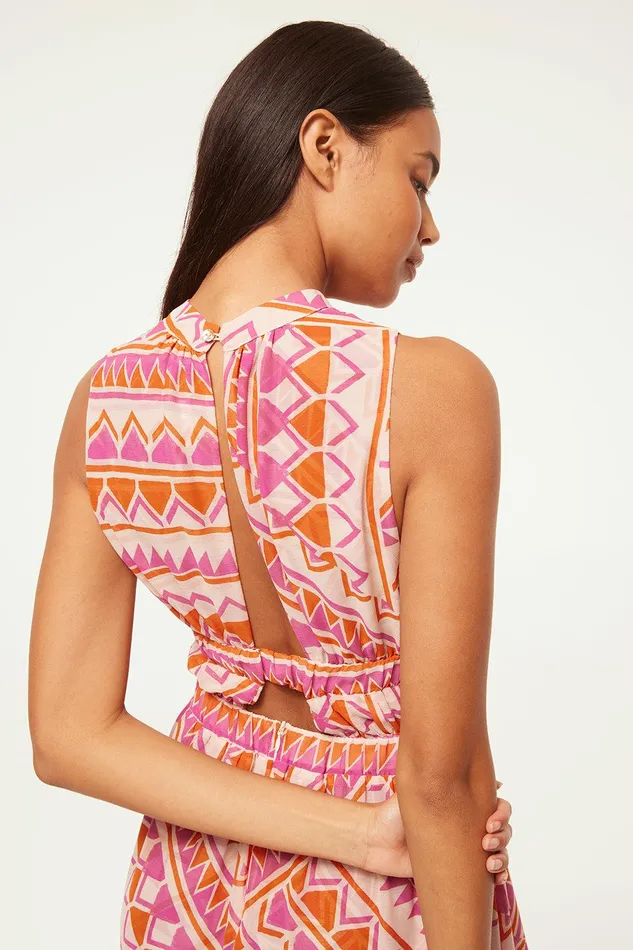 Women MISA Los Angeles Dresses ARANITA DRESS Aperol Geo