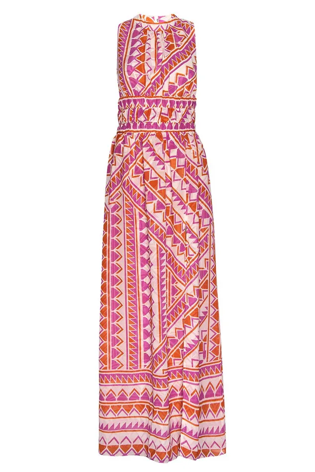 Women MISA Los Angeles Dresses ARANITA DRESS Aperol Geo