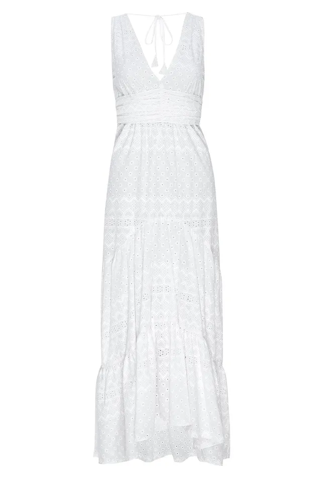 Women MISA Los Angeles Dresses KSENIA DRESS White Eyelet