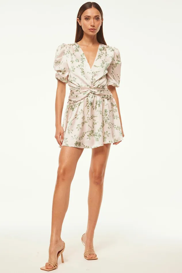 Women MISA Los Angeles Dresses NARCISSA DRESS White Sage Botanica Satin