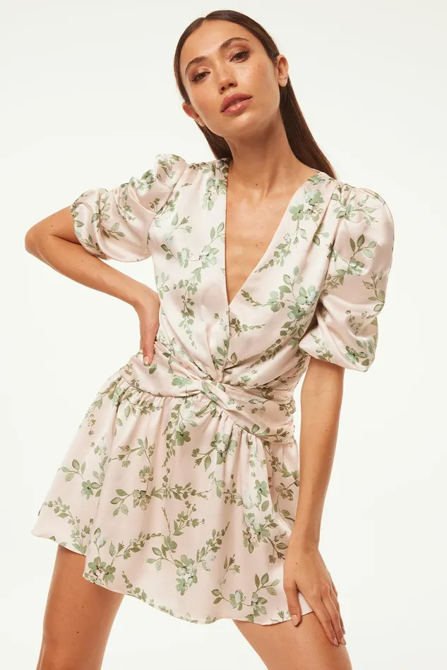 Women MISA Los Angeles Dresses NARCISSA DRESS White Sage Botanica Satin