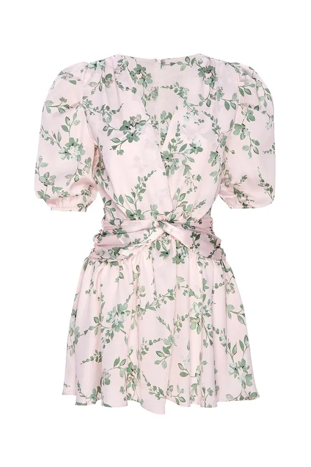 Women MISA Los Angeles Dresses NARCISSA DRESS White Sage Botanica Satin