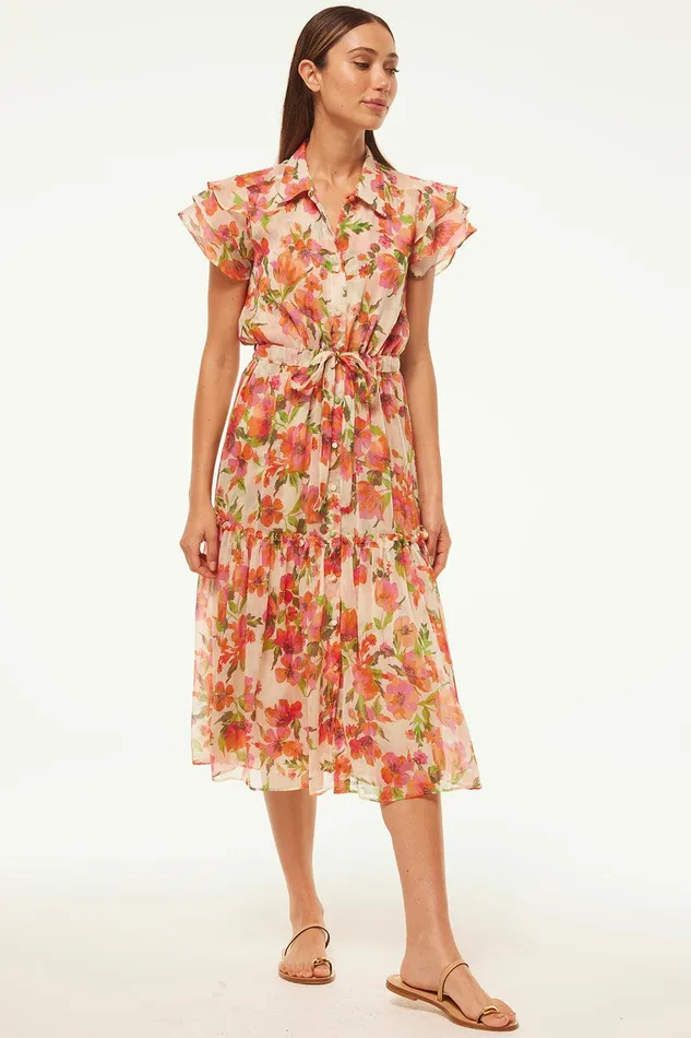 Women MISA Los Angeles Dresses VIOLA DRESS Palmarei Blooms Chiffon