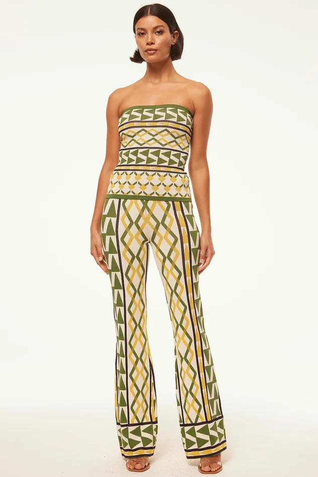 Women MISA Los Angeles Knits AIDA TOP Limoncello Geo Jacquard