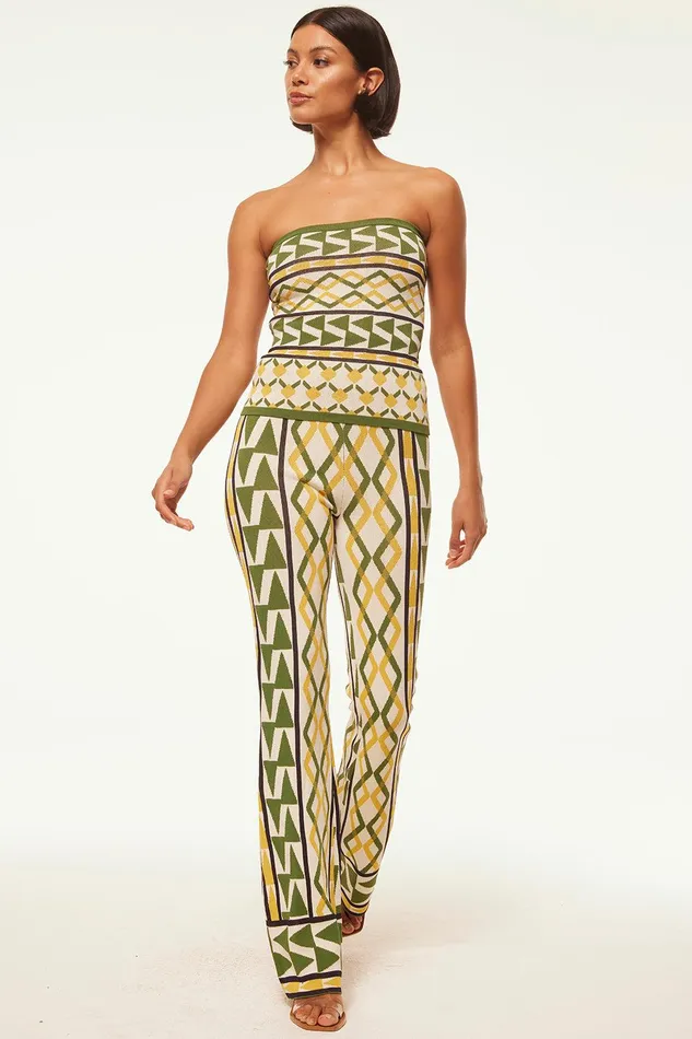 Women MISA Los Angeles Knits AIDA TOP Limoncello Geo Jacquard