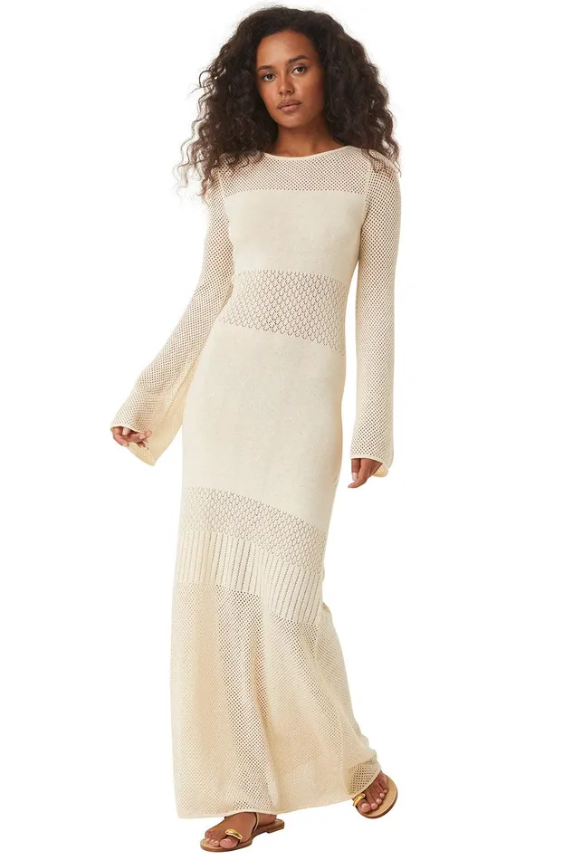 Women MISA Los Angeles Knits IRENE DRESS Ivory