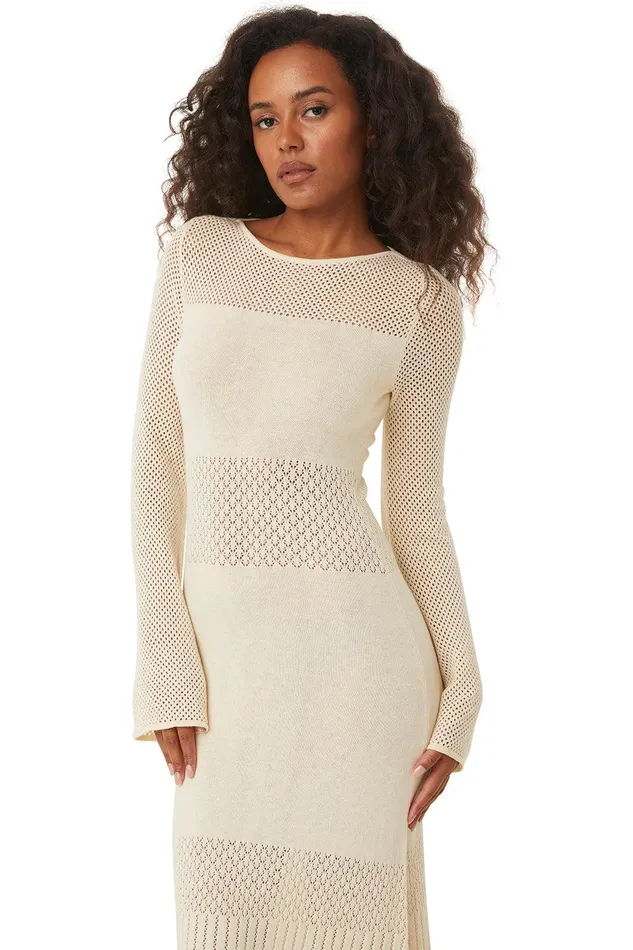 Women MISA Los Angeles Knits IRENE DRESS Ivory
