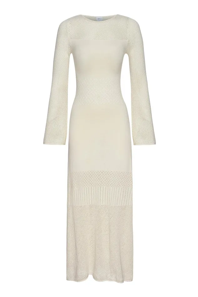 Women MISA Los Angeles Knits IRENE DRESS Ivory