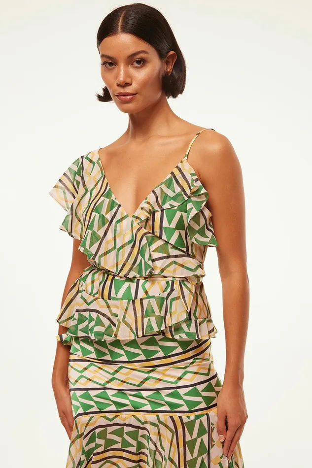 Women MISA Los Angeles Matching Sets AGATA TOP Limoncello Geo Mix