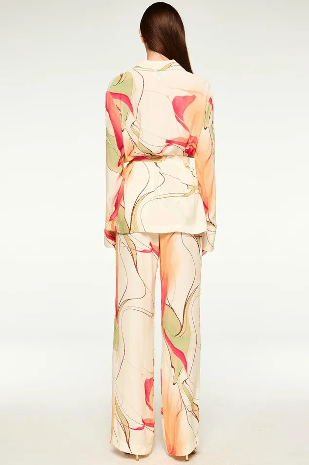 Women MISA Los Angeles Matching Sets RITA PANT Divine Marble Crepe