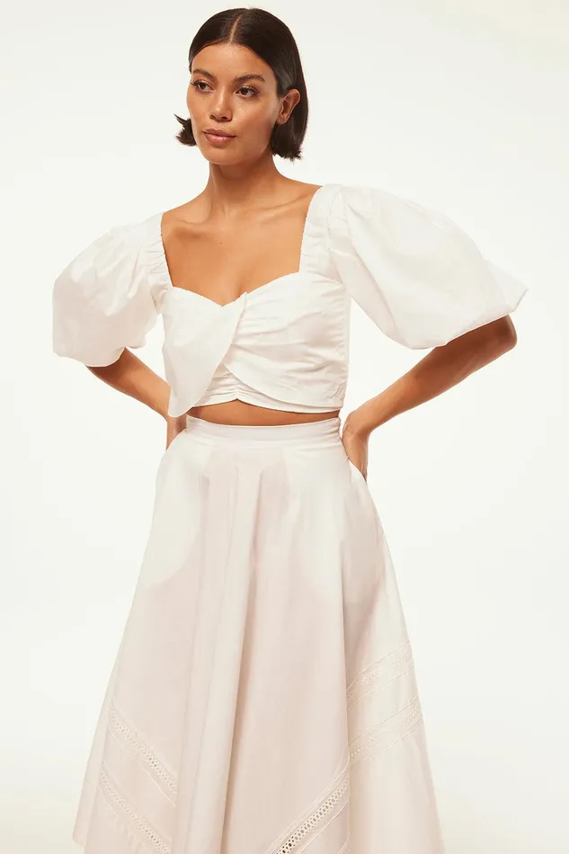 Women MISA Los Angeles Matching Sets RORI TOP White