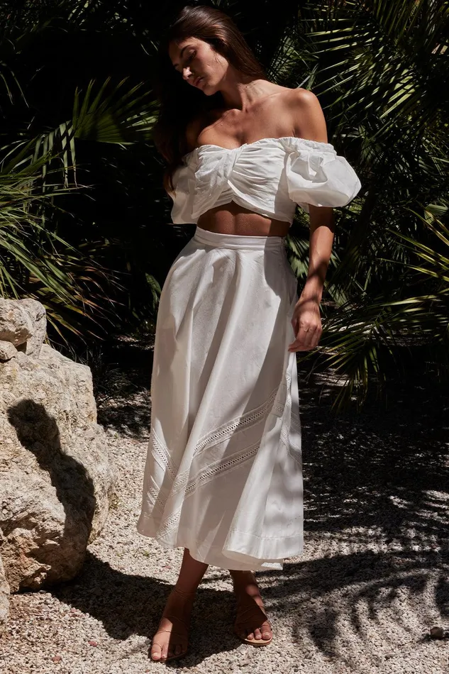 Women MISA Los Angeles Matching Sets RORI TOP White