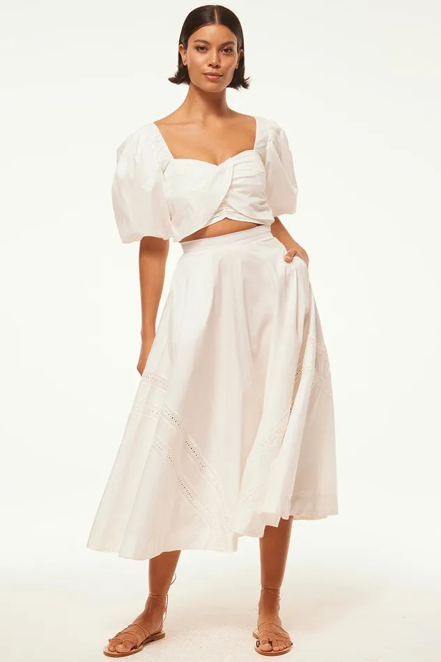 Women MISA Los Angeles Matching Sets RORI TOP White
