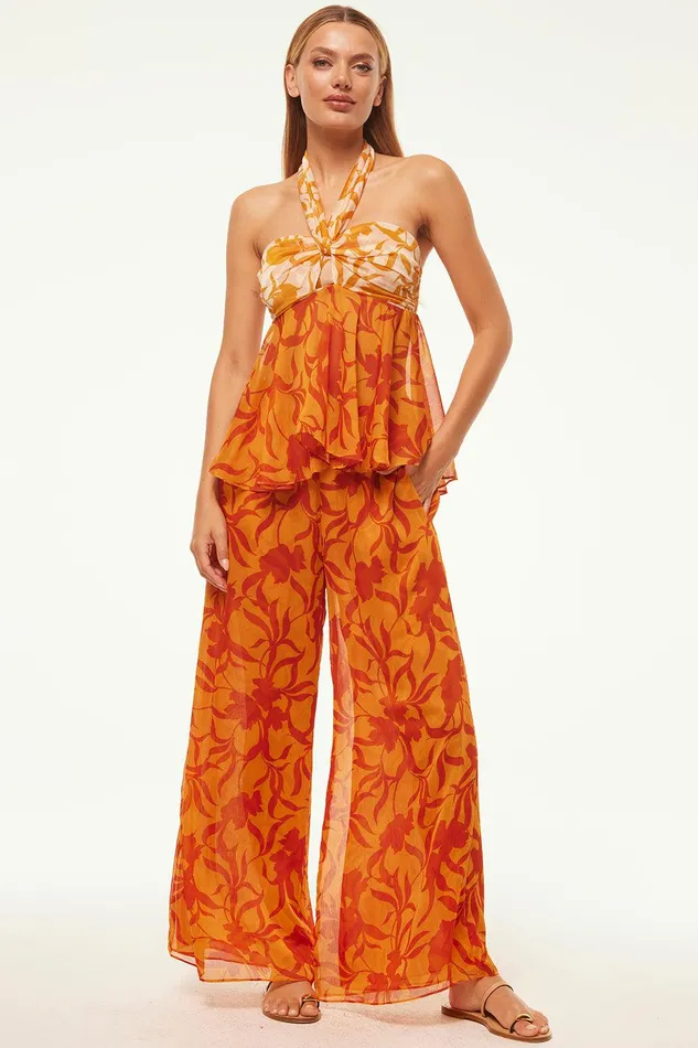 Women MISA Los Angeles Pants FREDA PANT Atlas Floral Persimmon