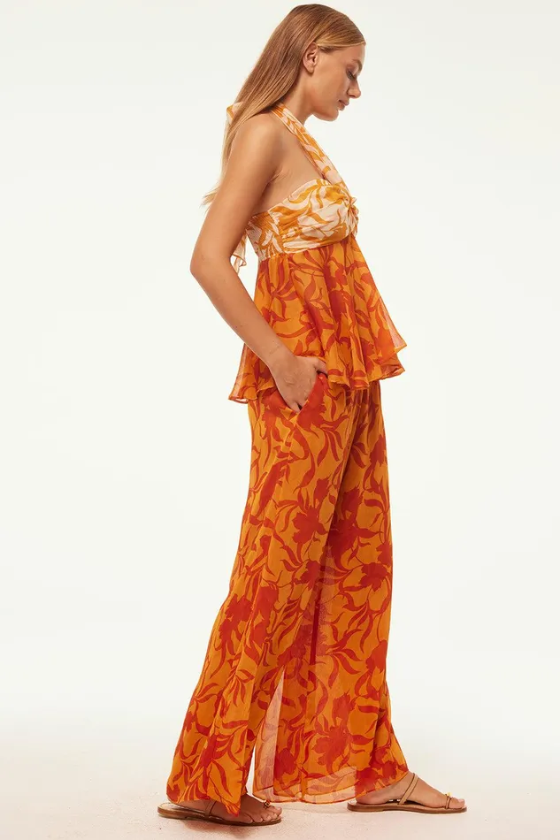 Women MISA Los Angeles Pants FREDA PANT Atlas Floral Persimmon
