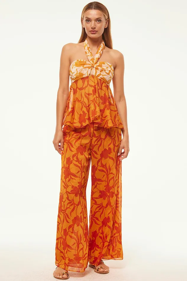 Women MISA Los Angeles Pants FREDA PANT Atlas Floral Persimmon