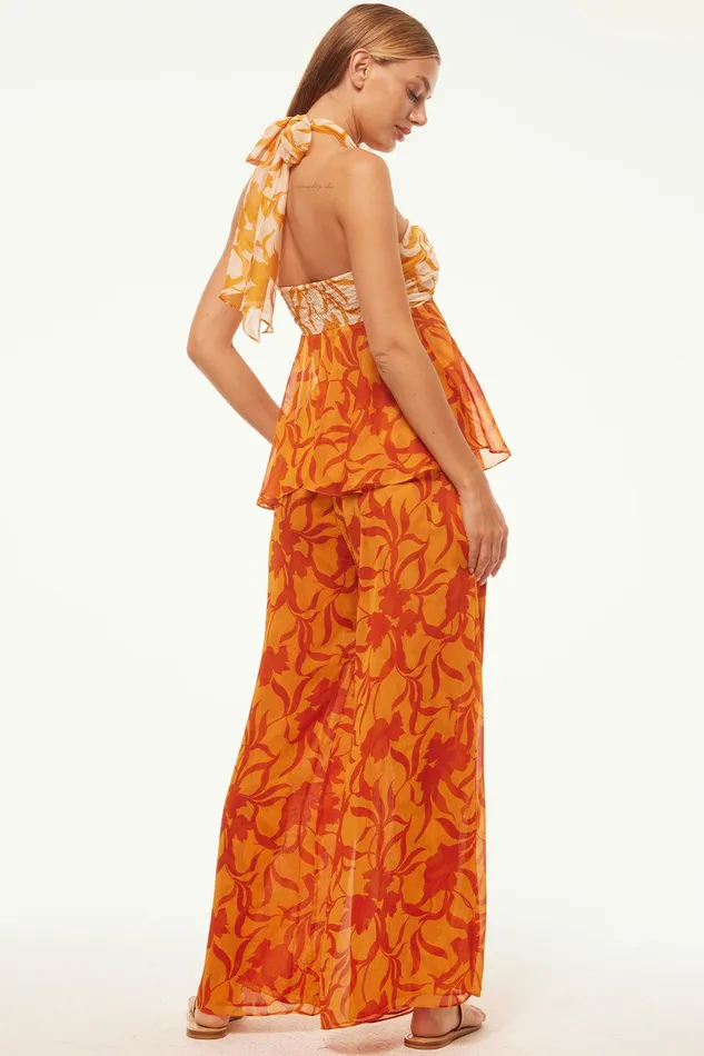 Women MISA Los Angeles Pants FREDA PANT Atlas Floral Persimmon