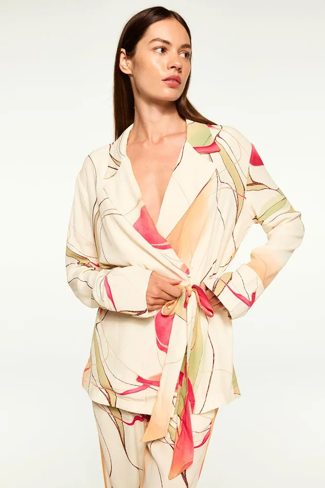 Women MISA Los Angeles Tops FREJA TOP Divine Marble Crepe