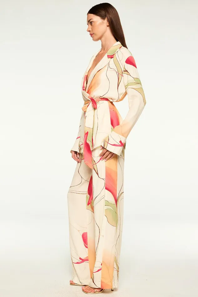 Women MISA Los Angeles Tops FREJA TOP Divine Marble Crepe