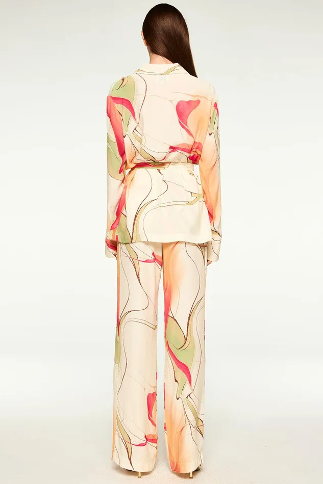Women MISA Los Angeles Tops FREJA TOP Divine Marble Crepe