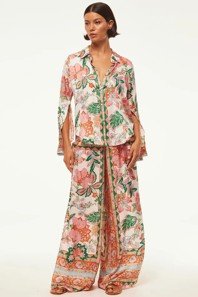 Women MISA Los Angeles Tops ROYA TOP Casablanca Border Mix