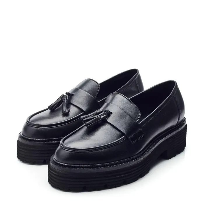Women Moda In Pelle Casual Shoes Bsoleful BLaker Black Leather
