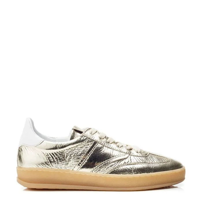 Women Moda In Pelle Casual Trainers Arii Gold Leather