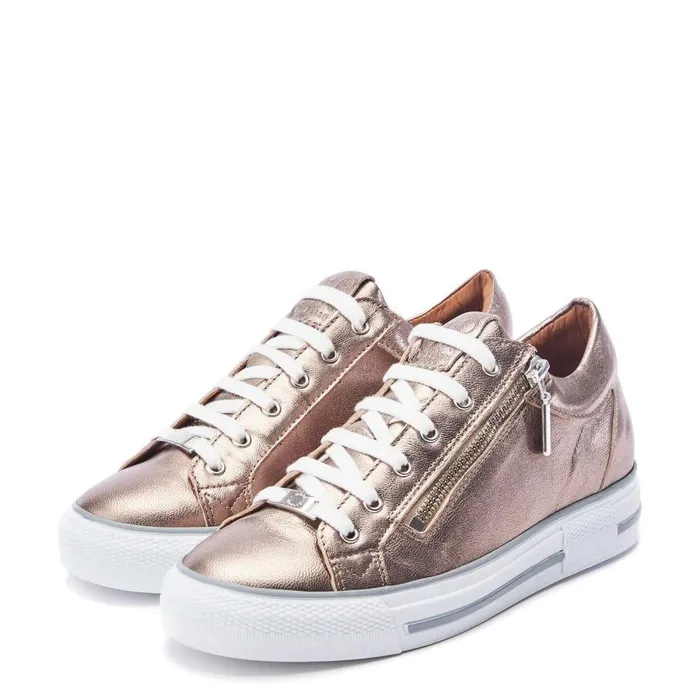 Women Moda In Pelle Casual Trainers Bramleigh Stone Metallic Leather