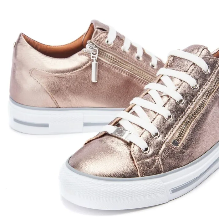 Women Moda In Pelle Casual Trainers Bramleigh Stone Metallic Leather