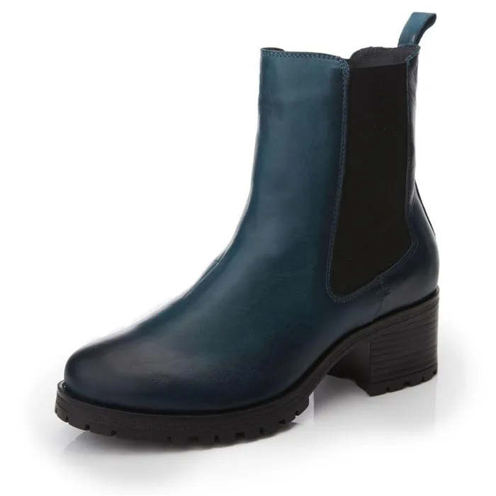 Women Moda In Pelle Chelsea Boots Brooklea Teal Leather