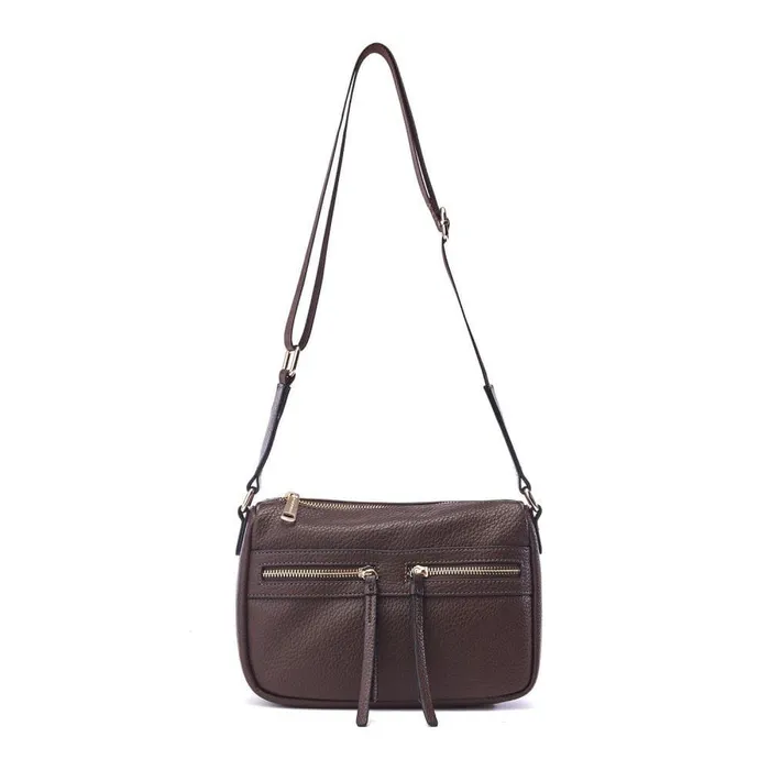 Women Moda In Pelle Crossbody Bags Alex Bag Dark Brown Porvair
