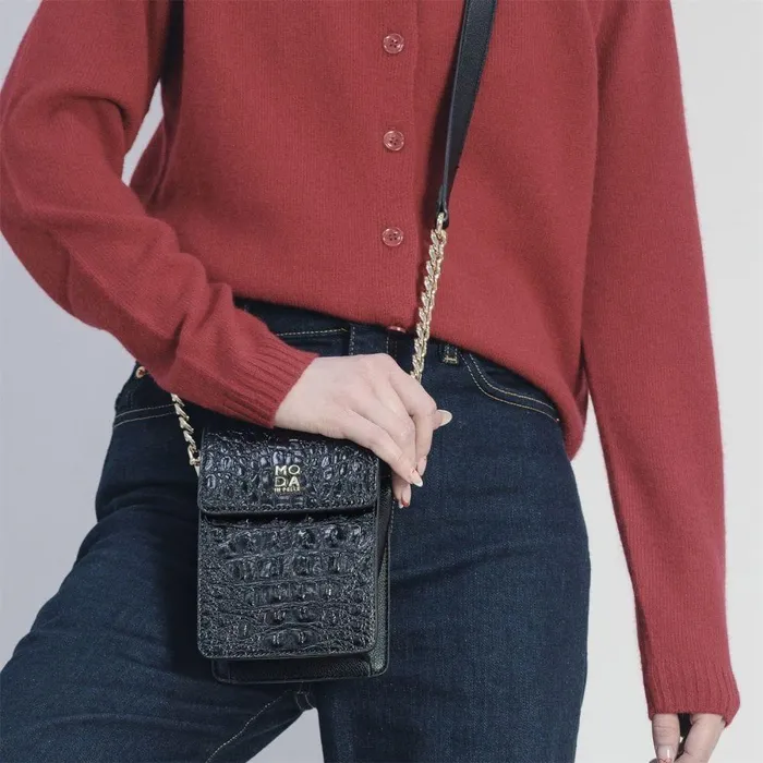 Women Moda In Pelle Crossbody Bags Bianka Bag Black Porvair Women Moda In Pelle Crossbody Bags Bianka Bag Black Porvair
