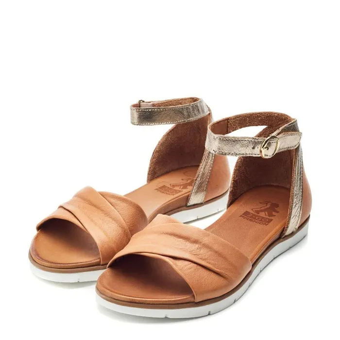 Women Moda In Pelle Flat Sandals Bsoleful BSensi Tan Leather